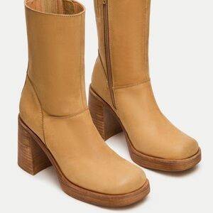 Steve Madden Fusion Banana Leather Women’s Heeled Booties